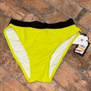 DKNY Lime Bikini Bottom with Black Waistband